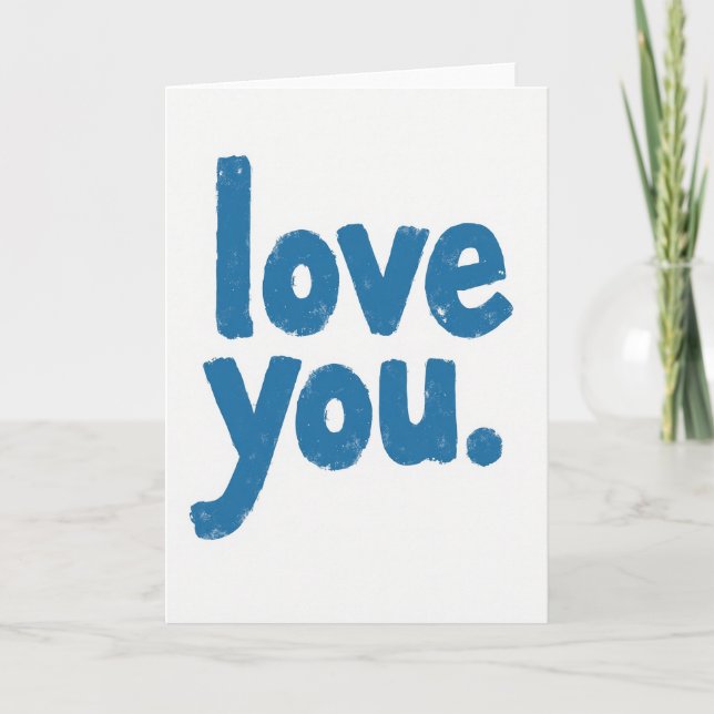 Carte simple texturée « Je t'aime » (Devant)