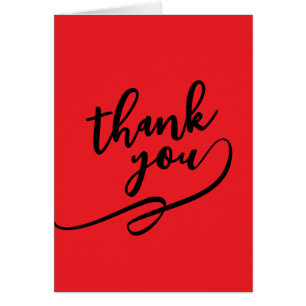 Carte simple unique classique rouge vif Merci