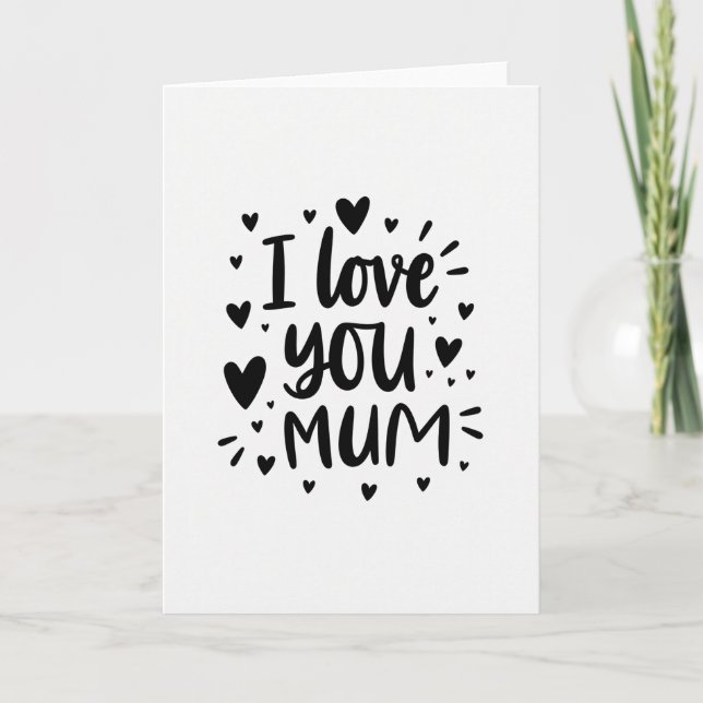 Carte sincère 'Je t'aime Maman' (Devant)
