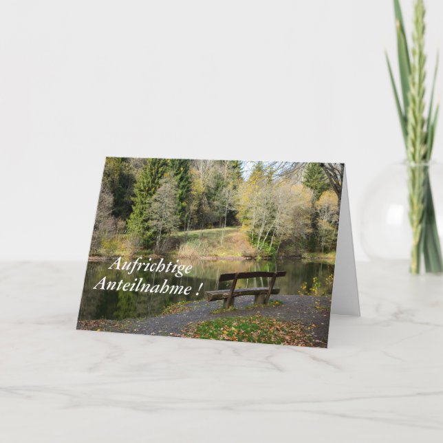 Carte Sincères condoléances sur un lac solitaire (Devant)