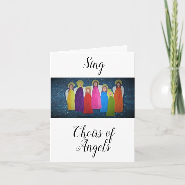 Carte Sing Choirs of Angels Portrait Christmas Card (Devant)