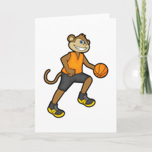 Carte Singe au sport de basket-ball