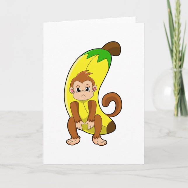 Carte Singe avec banane (Devant)
