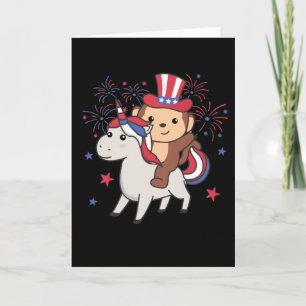 Carte Singe avec licorne pour le feu d'artifice du quatr