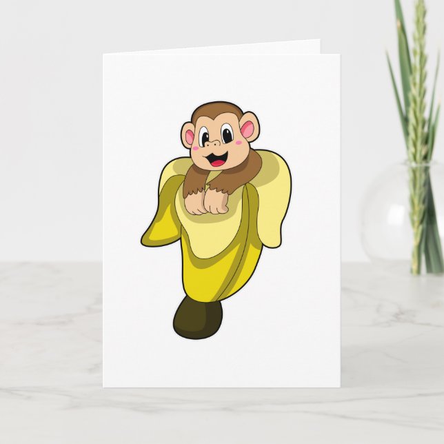 Carte Singe avec peau de banane (Devant)