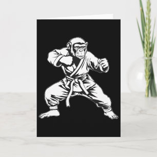 Carte Singe de karaté Taekwondo Kickboxing Mma Judo sing