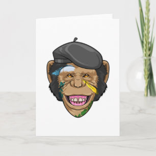 Carte Singe en tant que peintre