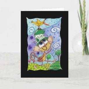 Carte Singe funky et Banana Bird