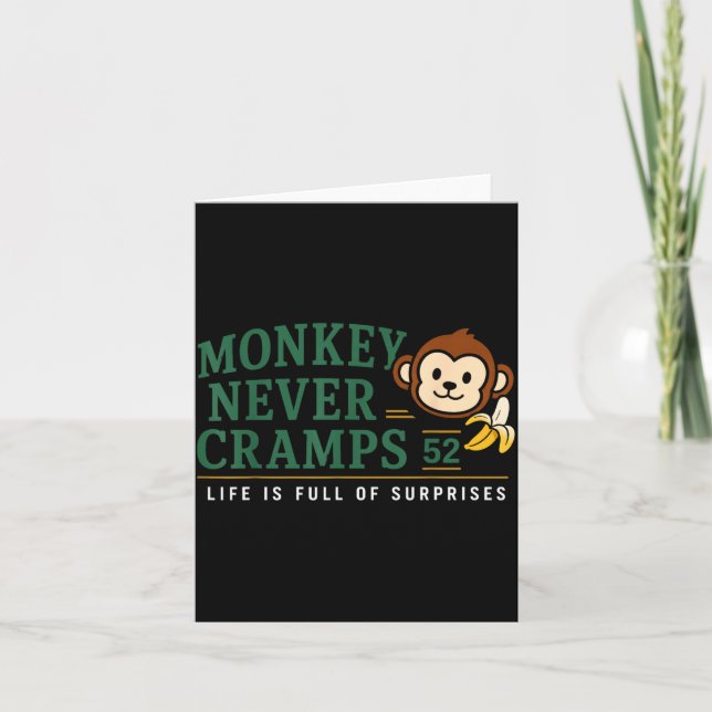 Carte Singe ne Crampe Jamais 52 Humour de Banane Potique (Devant)