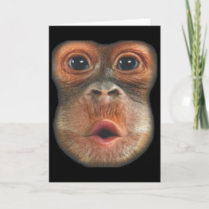 Carte Singe qui souffle le visage du ventre