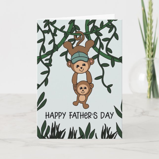 Carte Singes de la fête des pères en jungle (Devant)