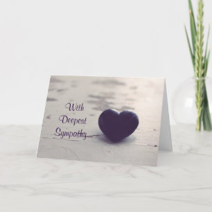Carte Single Purple Heart on a Beach Sympathy