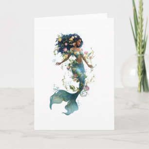 Carte Sirène Florale Envoûtante, Salutation Magique