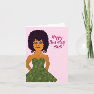 Carte Sis African American Joyeux anniversaire
