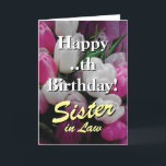 Carte Sister en Birthday | pinwer bouquet<br><div class="desc">Sister en Birthday | rose flower bouquet Personnalisation.</div>
