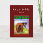 Carte Sister Funny Birthday Wishes Horses Diet Cake<br><div class="desc">Funny Rustic Birthday Wishes,  For those who love Horses a reminder of where all the Birthday Cake goes.  Humor for those watching their diet.</div>