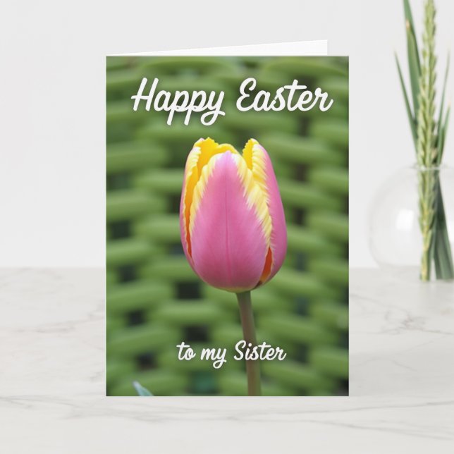 Carte Sister Happy Easter Tulip Photo Card (Devant)