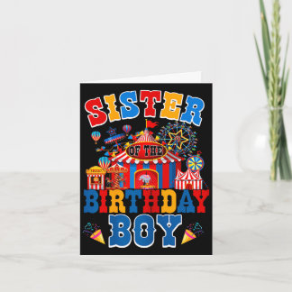 Carte Sister of the birthday for boy circus carnival