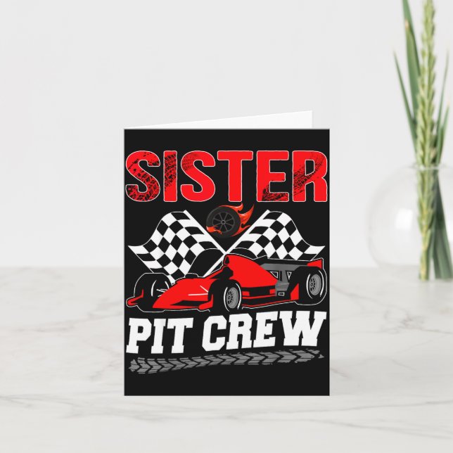 Carte Sister T Crew Racing Family Race Car Birthday Boy  (Devant)