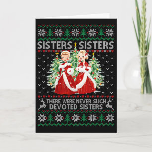 Carte Sisters Noël blanc Film Xmas Neige Fête Pyjama