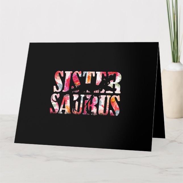 Carte Sistersaurus Dinosaur Soeur Florale Saurus Mères (Devant)