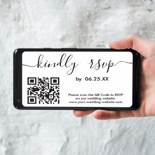 Carte Site Web de RSVP de Mariage Moderne en Ligne avec 