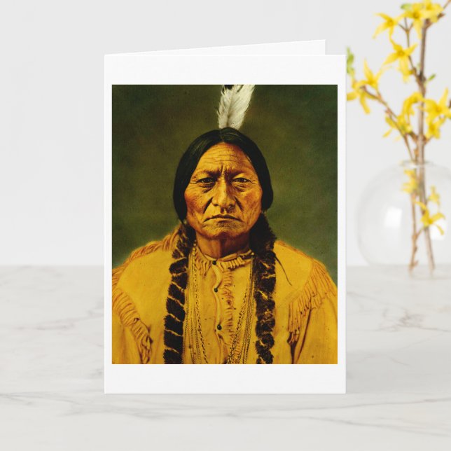 Carte Sitting Bull Native American Indian Chief Lakota (Fleur jaune)