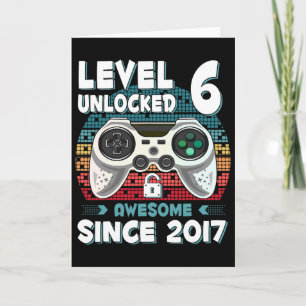 Carte Six 6 ans Fête Fils Garçon Drôle Joueur 6ème 6 Ans