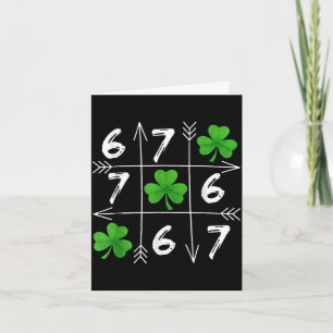Carte Six sept 67 mème 6 7 jour de la saint patrick trèf