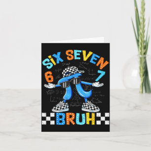 Carte Six sept bruh 3.14 nombre à carreaux 67 mème enfan