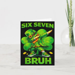 Carte Six sept bruh 67 mème jour de la Saint-Patrick ado