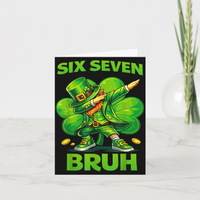Carte Six sept bruh 67 mème jour de la Saint-Patrick ado (Devant)