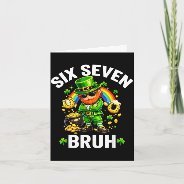 Carte Six sept bruh st patrick’s day drôle leprechaun (Devant)