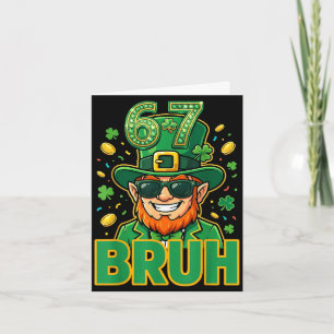 Carte Six sept bruh st patricks day 67 mème leprechaun