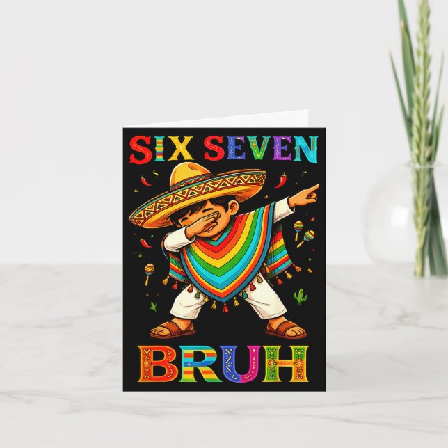 Carte Six sept gars mexicains bruh dabbing 67 meme cinco (Devant)