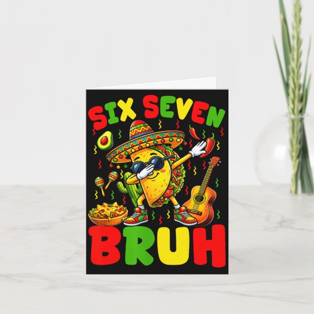 Carte Six sept tacos de frère faisant le dabbing cinco d (Devant)