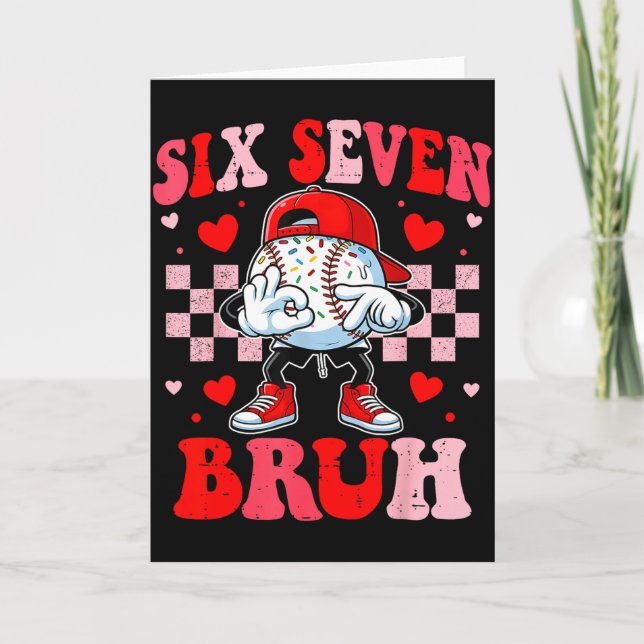 Carte Six Seven 67 Bruh 6 7 Mème Baseball Crème Glacée D (Devant)