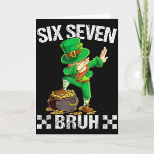 Carte Six Seven 67 Bruh Dabbing Leprechaun Saint-Patrick