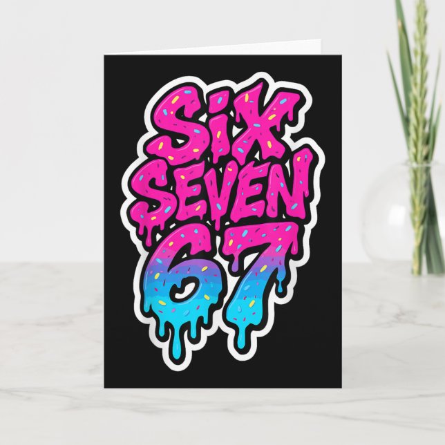 Carte Six Seven 67 Bysebyll Crème Glacée Drip Mason Mème (Devant)