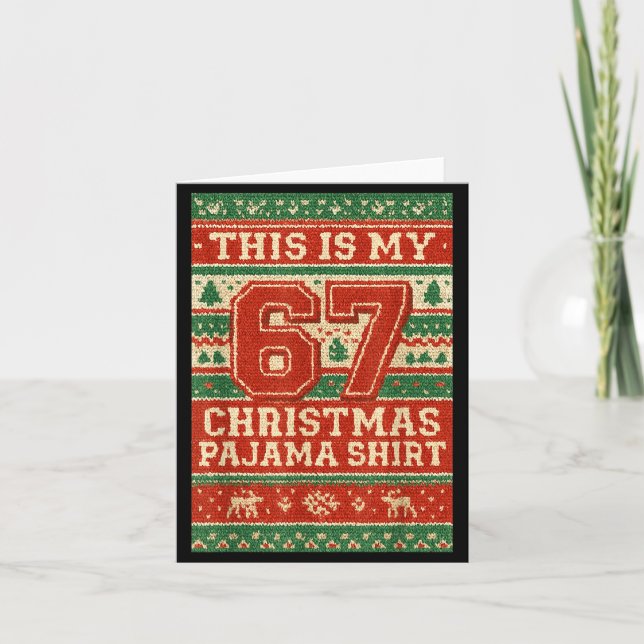 Carte Six Seven 67 Meme 6 7 Holiday Christmas Pajamas Br (Devant)