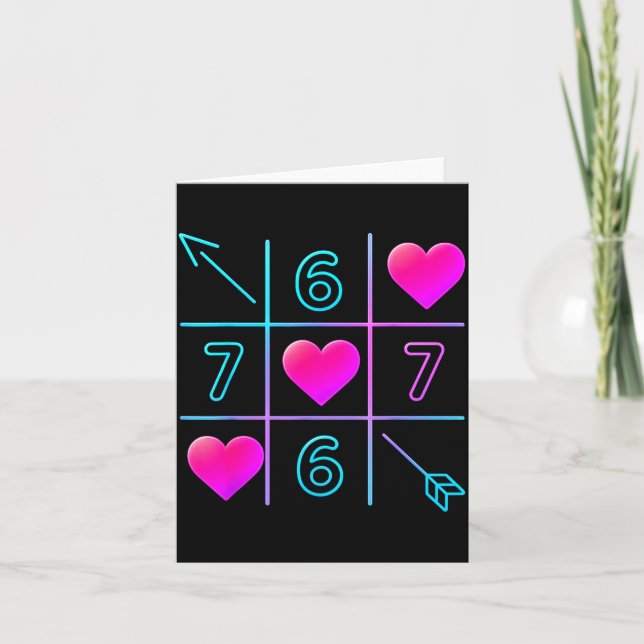 Carte Six Seven 67 Meme 6 7 Valentines Day Heart Men Wom (Devant)