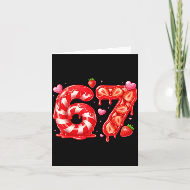 Carte Six Seven 67 Meme 6 7 Valentines Day Heart Men Wom (Devant)