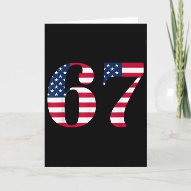Carte Six Seven 67 Mème Drôle Drapeau Américain Hallowee (Devant)