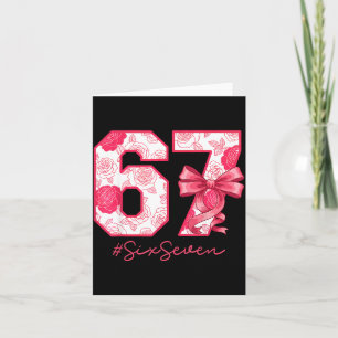 Carte Six Seven 67 Mème Fille Coquette Arc Drôle Gen Alp