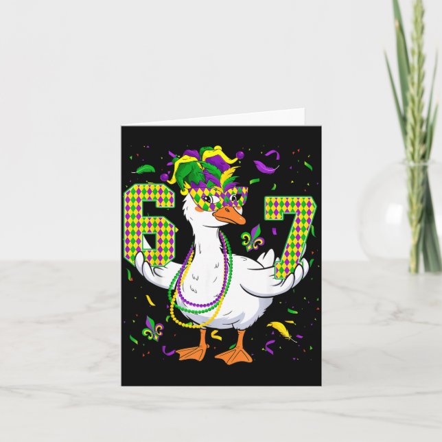 Carte Six Seven 67 Meme Goose With Jester Hat &amp; Bead (Devant)