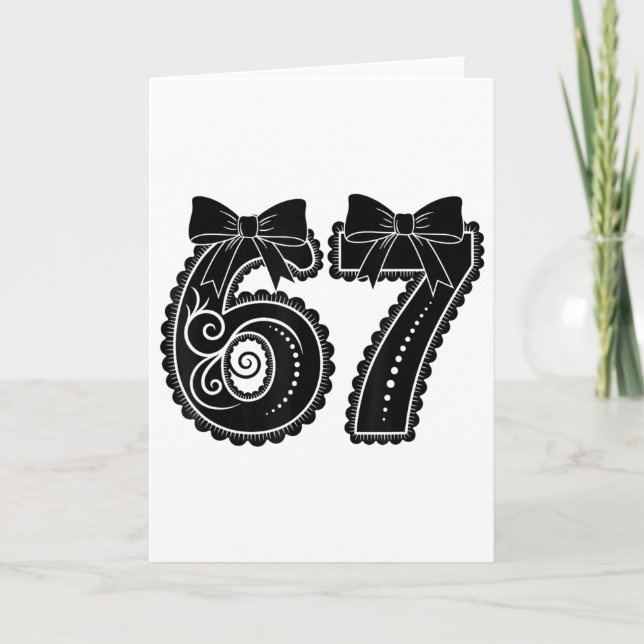 Carte Six Seven 67 Mème Numéro 67 Coquette Arc Femmes Fi (Devant)