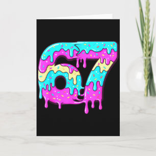 Carte Six Seven 67 Mème Numéro 67 Glace Gouttant 