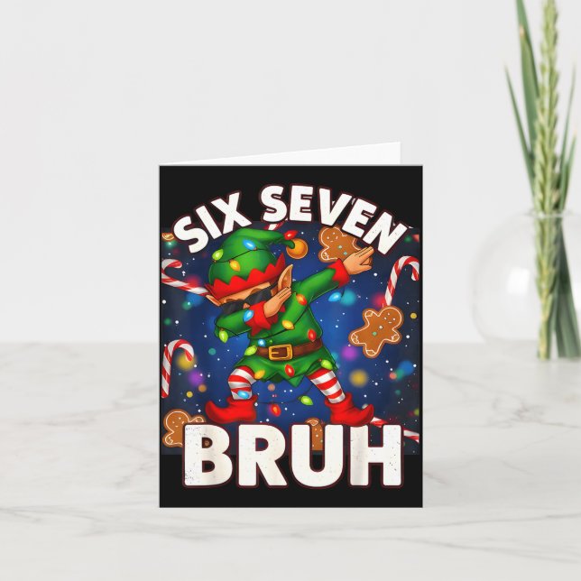Carte Six Seven 6 7 Drôle de frère Noël en train de dabe (Devant)