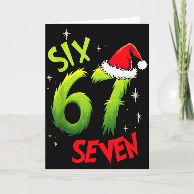 Carte Six Seven 6 7 Gen Z Alpha Meme Argot Joyeux Noël (Devant)