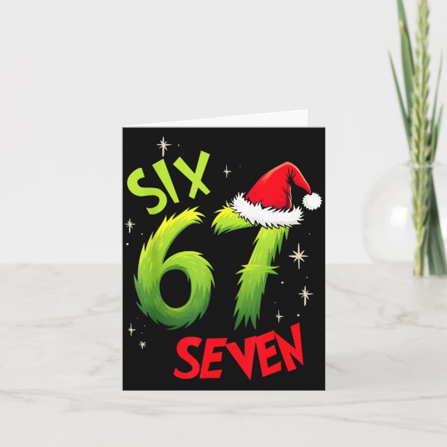 Carte Six Seven 6 7 Gen Z Alpha Meme Argot Joyeux Noël (Devant)